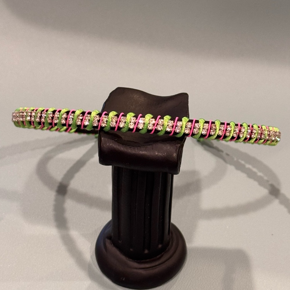 Cara New York Elegant Green and Pink Rhinestone Headband